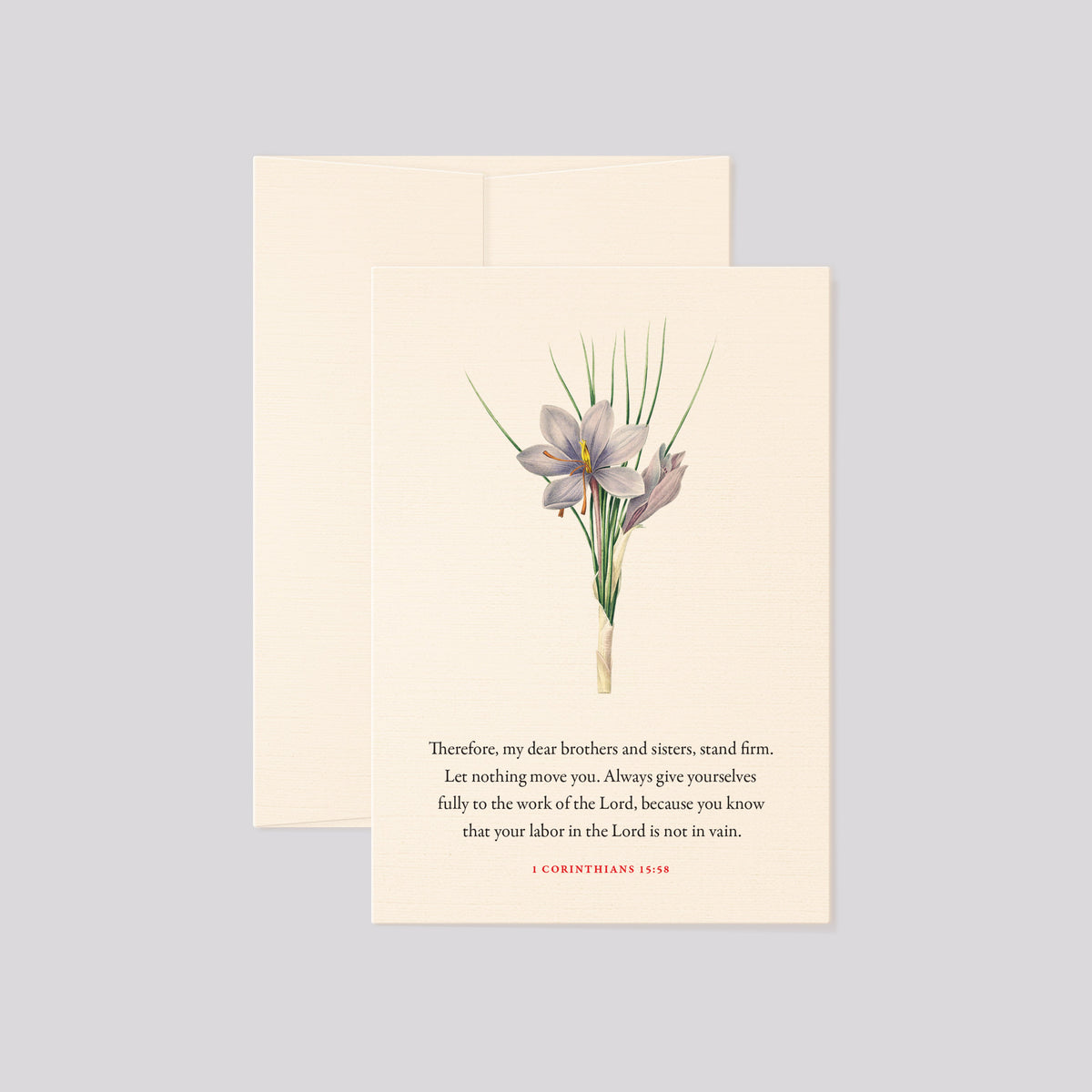 1 Corinthians 15:58 Stand Firm Bible verse floral greeting card