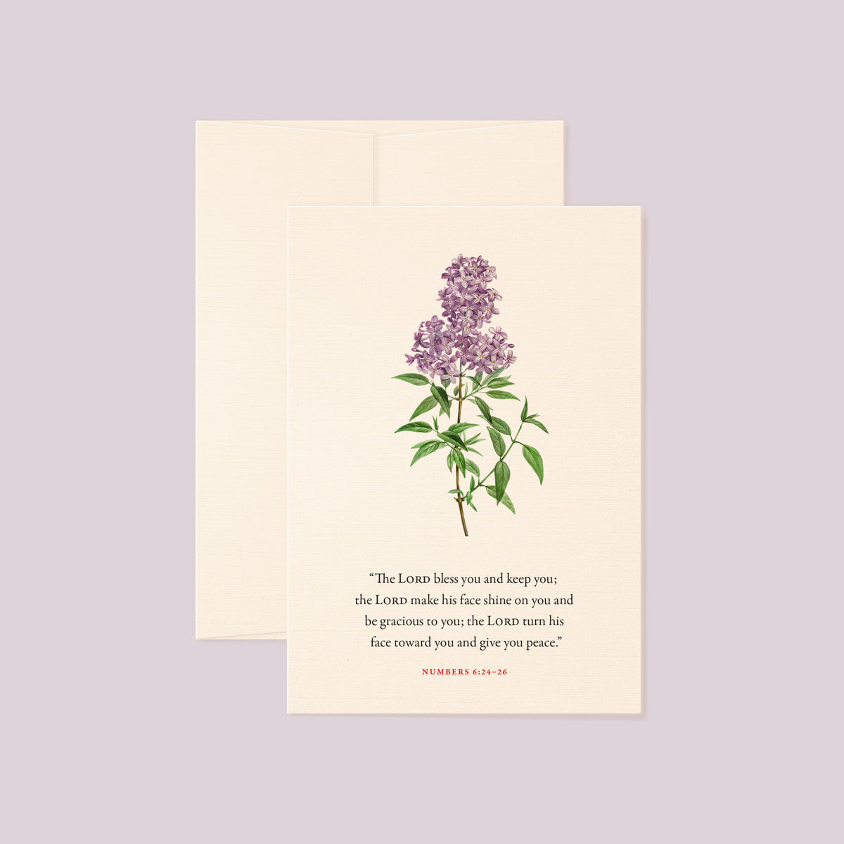 Numbers 6:24-26 The Lord Bless You Bible verse floral greeting card