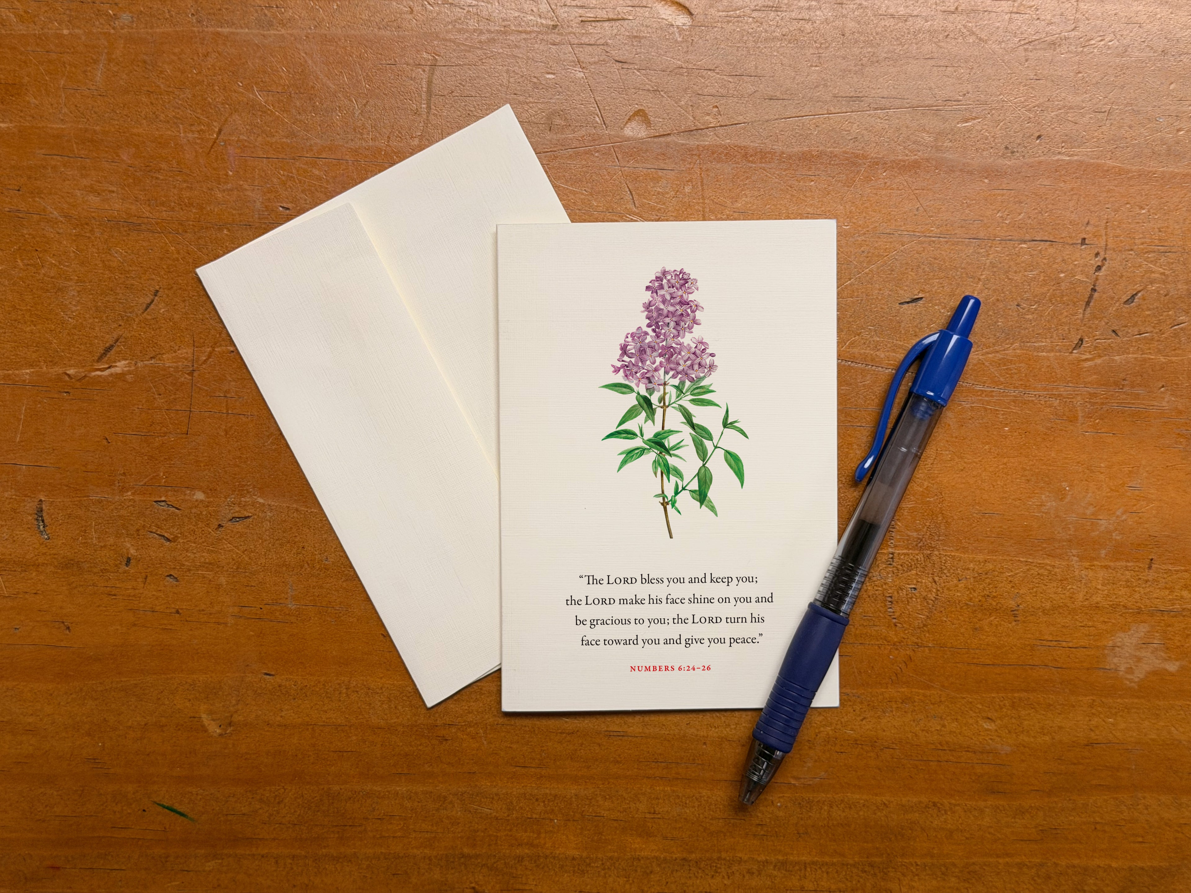 Numbers 6:24–26, The Lord Bless You—Scripture Floral Greeting Card