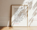 1 Corinthians 15:58 Wall Print