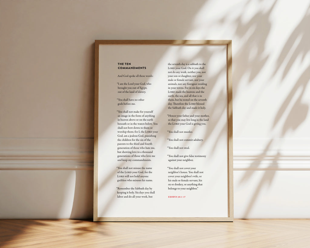 The Ten Commandments—Exodus 20:1–17 Wall Print