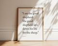 John 10:11 The Good Shepherd Bible verse wall print
