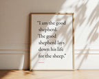John 10:11 The Good Shepherd Bible verse wall print