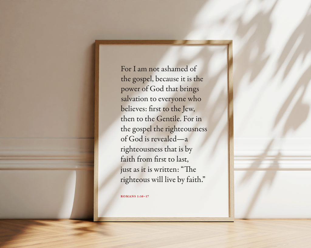 Romans 1:16–17, Courage for Sharing the Gospel—Scripture Wall Print