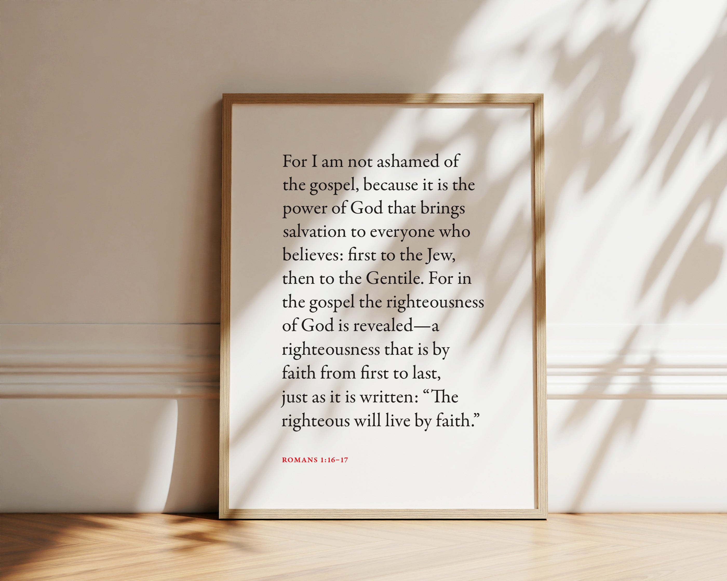 Romans 1:16–17 Wall Print