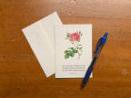 Romans 8:28 Bible verse card shown handwritten
