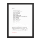 Matthew 5:2-12 Bible verse wall print in black frame